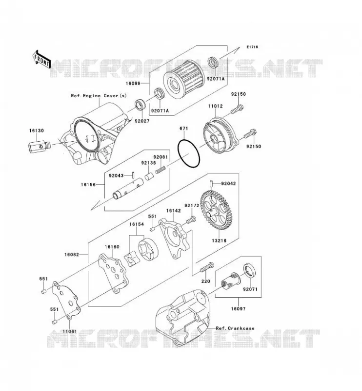 OIL PUMP Kawasaki MOTOS 650 2014 KLR650  KL650EEF