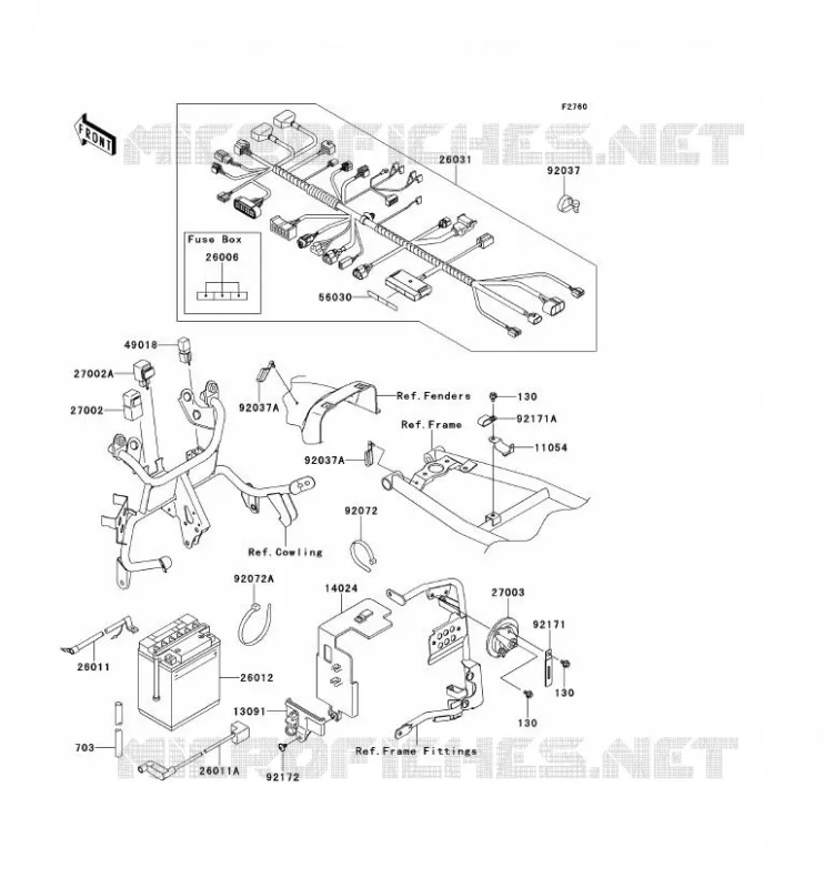 CHASSIS ELECTRICAL EQUIPMENT Kawasaki MOTOS 650 2014 KLR650  KL650EES