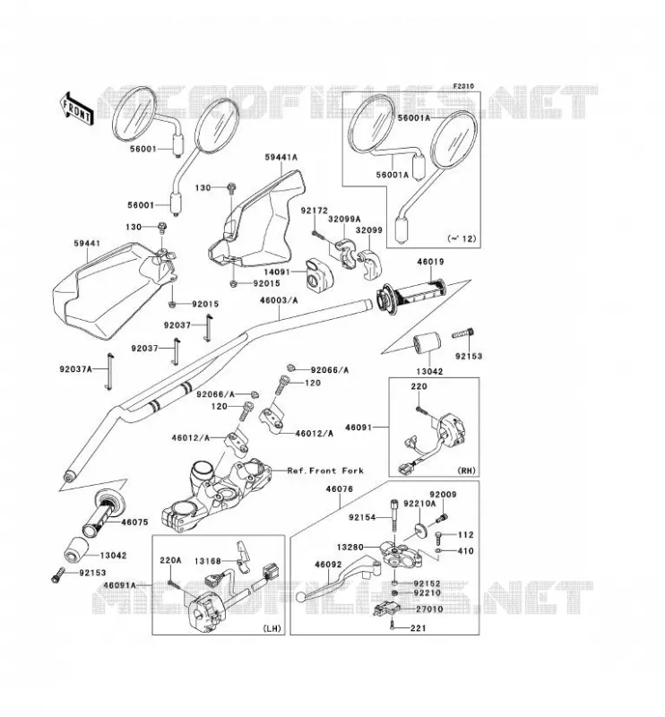 HANDLEBAR Kawasaki MOTOS 650 2014 KLR650  KL650EES