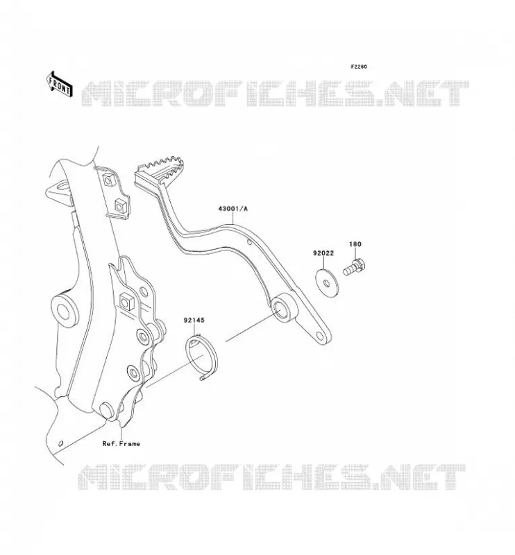 BRAKE PEDAL Kawasaki MOTOS 650 2014 KLR650  KL650EES