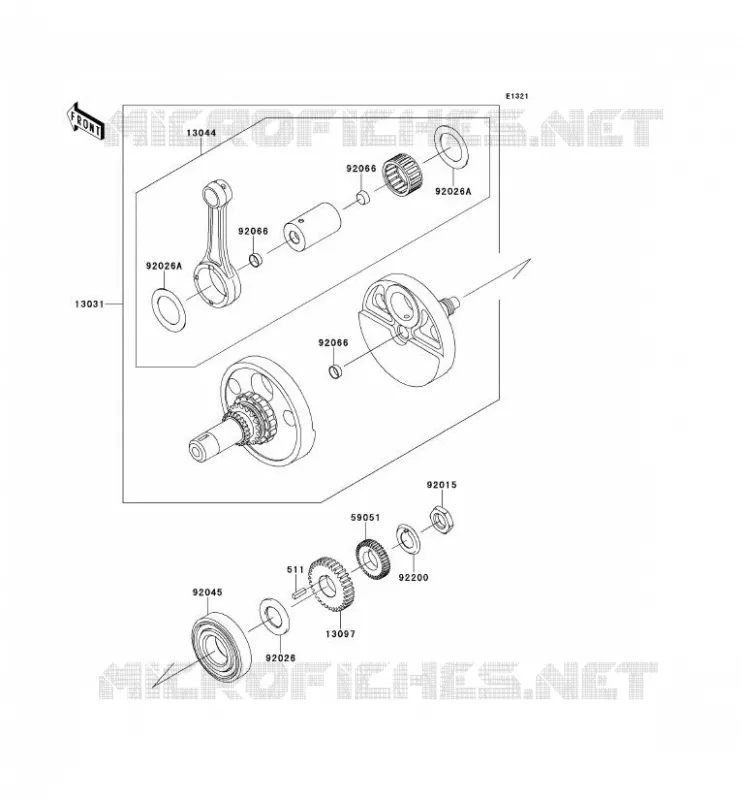 CRANKSHAFT Kawasaki MOTOS 650 2014 KLR650  KL650EES