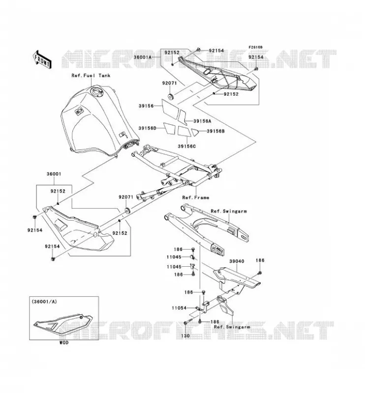 SIDE COVERS - CHAIN COVER Kawasaki MOTOS 650 2014 KLR650  KL650EES