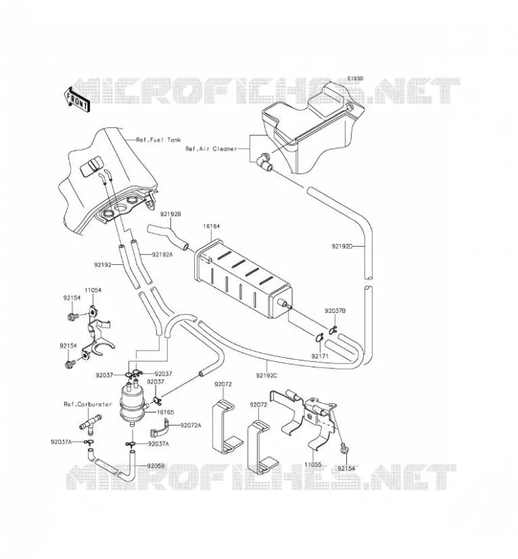 FUEL EVAPORATION SYSTEM(CA) Kawasaki MOTOS 650 2015 KLR650  KL650EFF