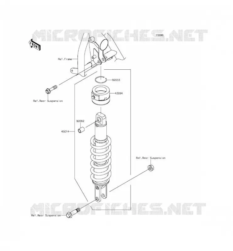 SUSPENSION - SHOCK ABSORBER Kawasaki MOTOS 650 2015 KLR650  KL650EFF