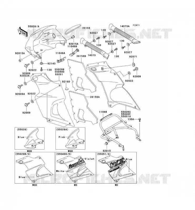 COWLING Kawasaki MOTOS 250 2000 KLE250  KLE250-A5