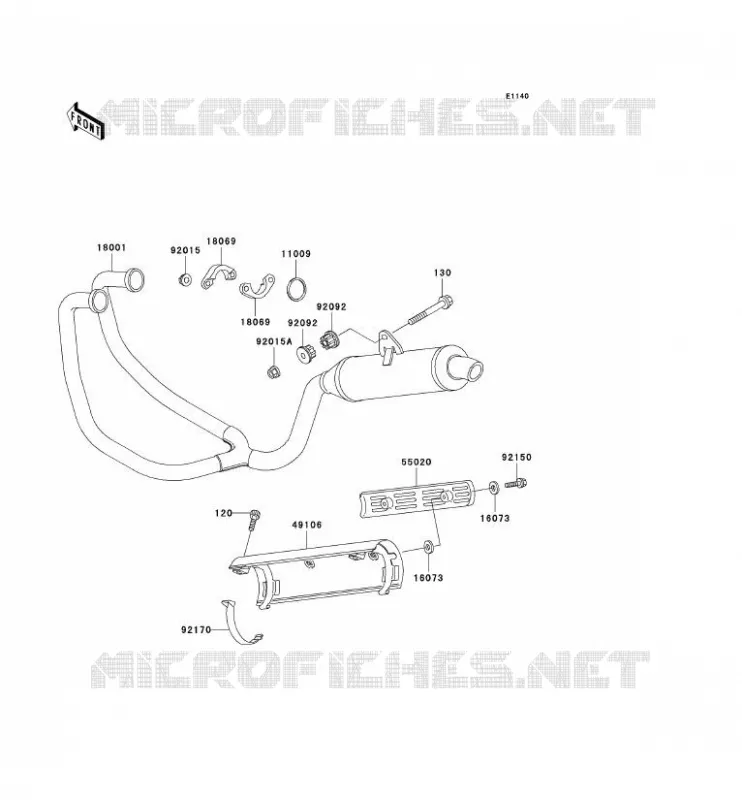 EXHAUST Kawasaki MOTOS 250 2000 KLE250  KLE250-A5