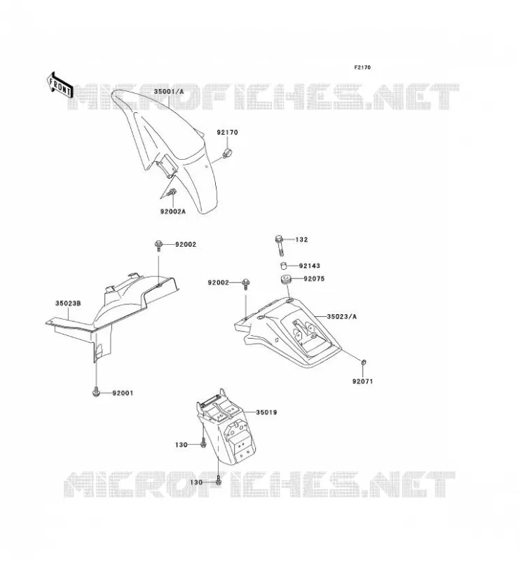 FENDER Kawasaki MOTOS 250 2000 KLE250  KLE250-A5