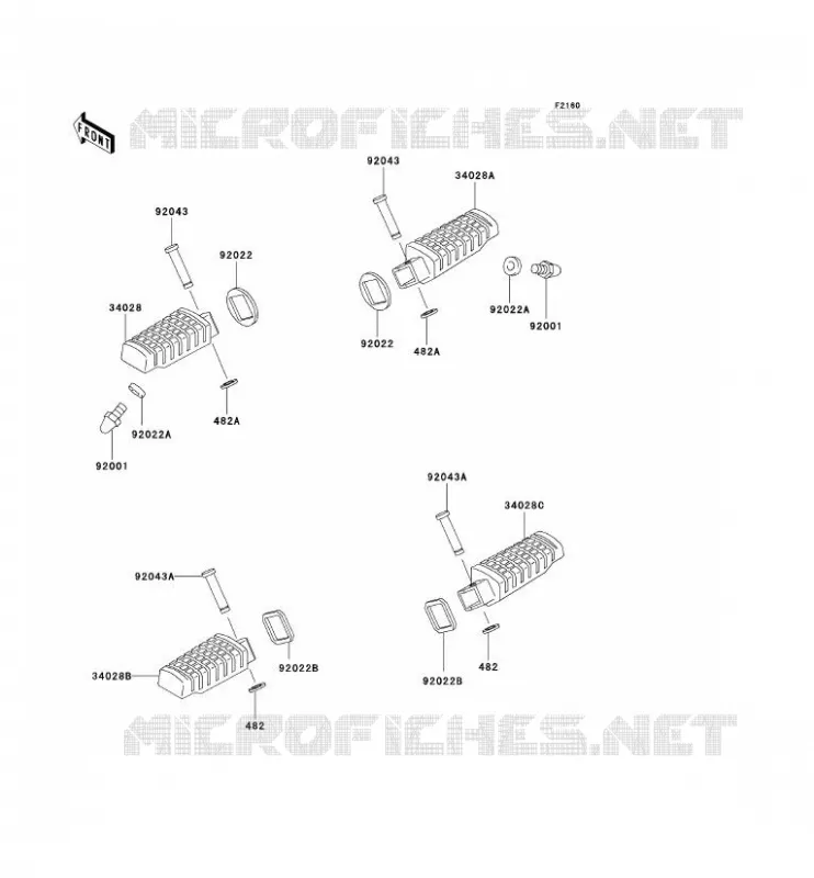 FOOTREST Kawasaki MOTOS 250 2000 KLE250  KLE250-A5