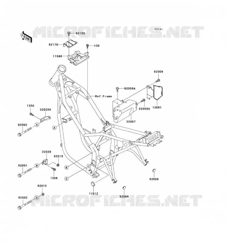 FRAME PARTS (COUVERTURE) Kawasaki MOTOS 250 2000 KLE250  KLE250-A5