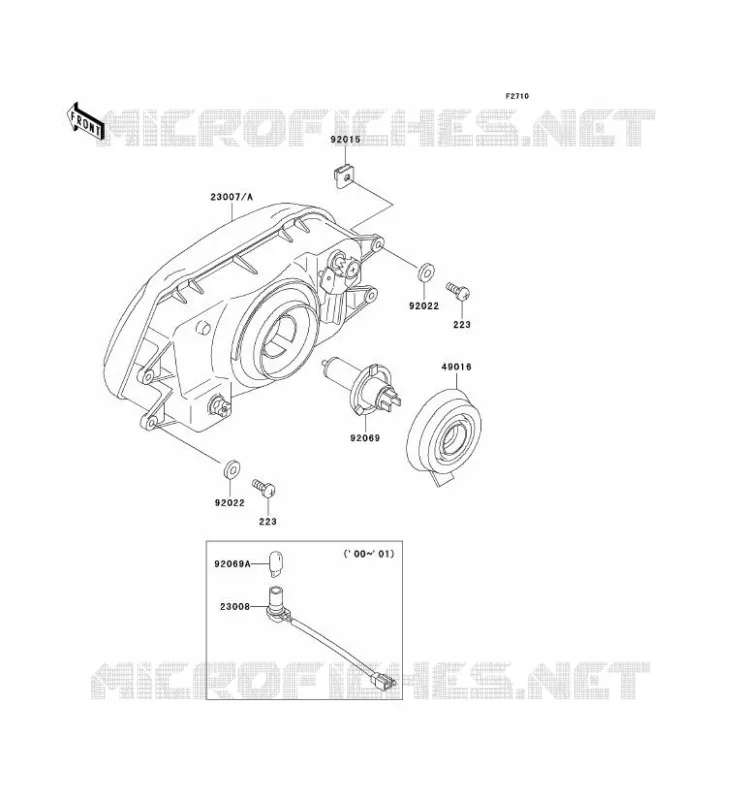 LENS(S) Kawasaki MOTOS 250 2000 KLE250  KLE250-A5