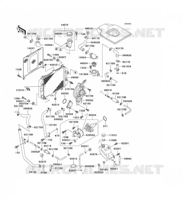 RADIATOR Kawasaki MOTOS 250 2000 KLE250  KLE250-A5