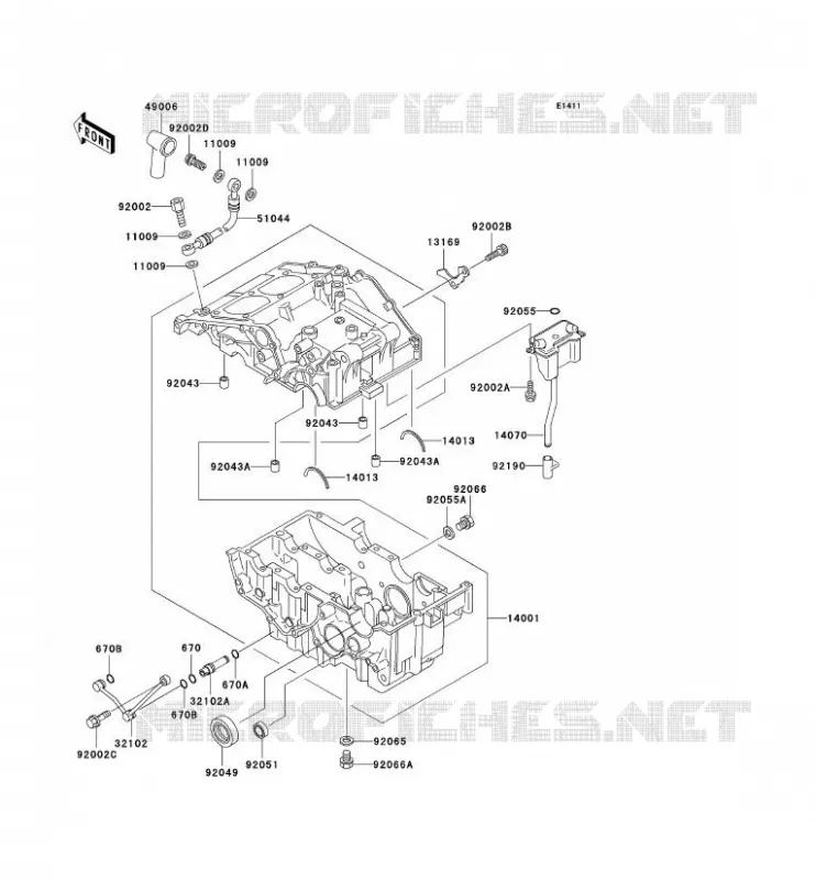 CRANKCASE(S) Kawasaki MOTOS 250 2000 KLE250  KLE250-A5