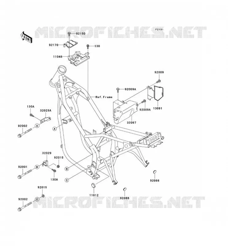 FRAME PARTS (COUVERTURE) Kawasaki MOTOS 250 2000 KLE250  KLE250-A5