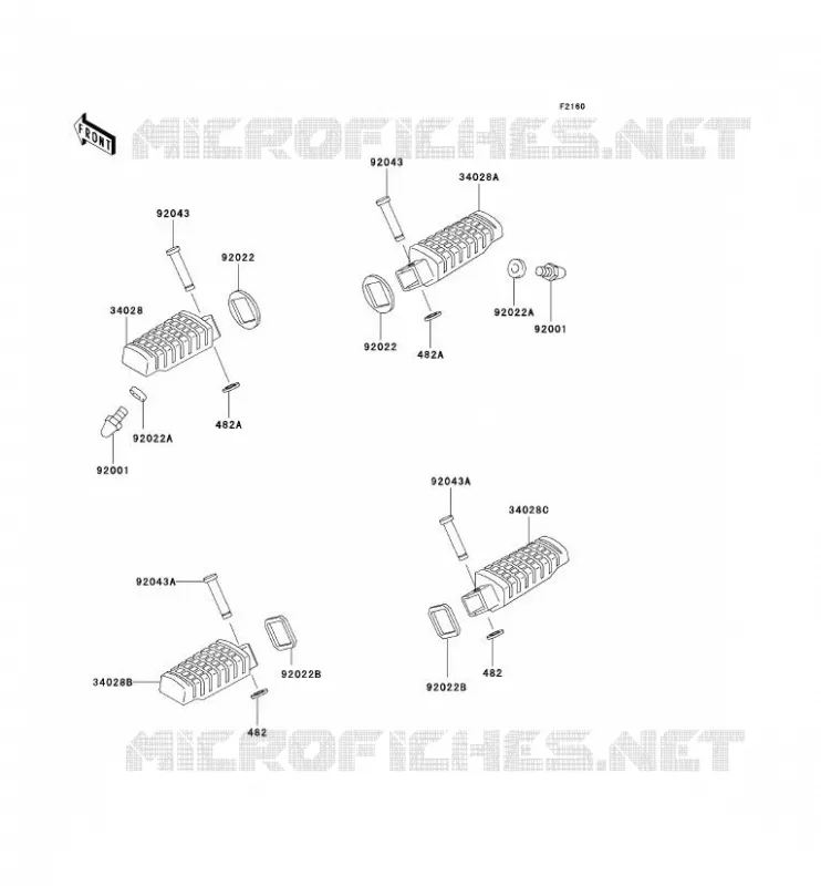 FOOTREST Kawasaki MOTOS 250 2001 KLE250  KLE250-A6