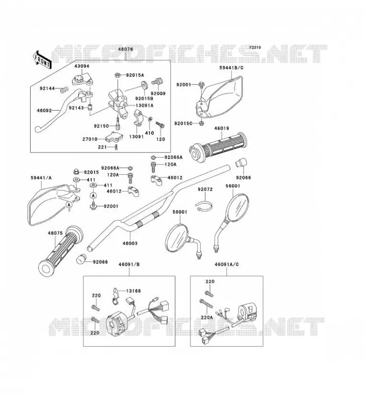 HANDLEBAR Kawasaki MOTOS 250 2001 KLE250  KLE250-A6