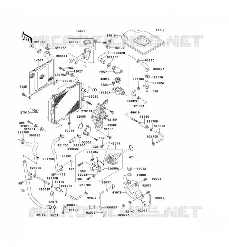 RADIATOR Kawasaki MOTOS 250 2001 KLE250  KLE250-A6