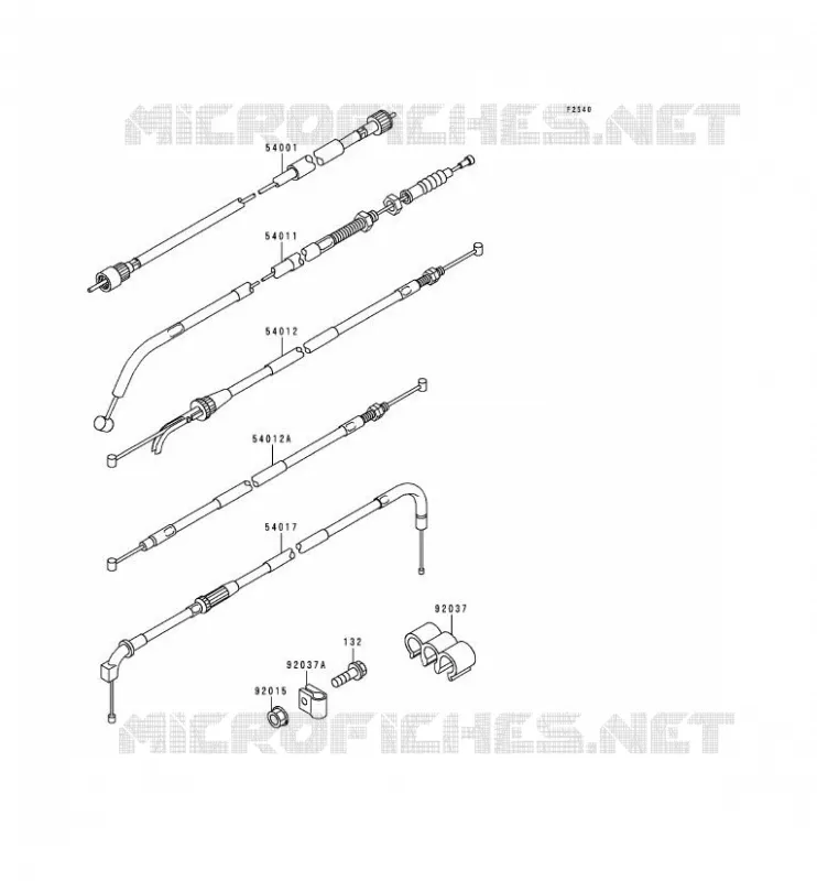 CABLES Kawasaki MOTOS 500 2000 KLE500  KLE500-A10