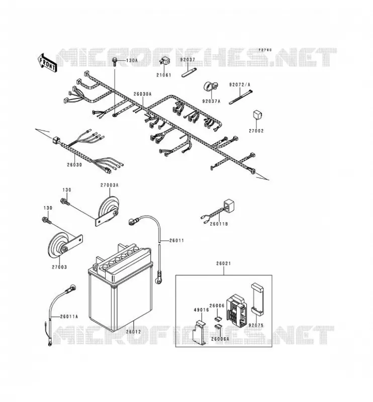 CHASSIS ELECTRICAL EQUIPMENT Kawasaki MOTOS 500 2000 KLE500  KLE500-A10