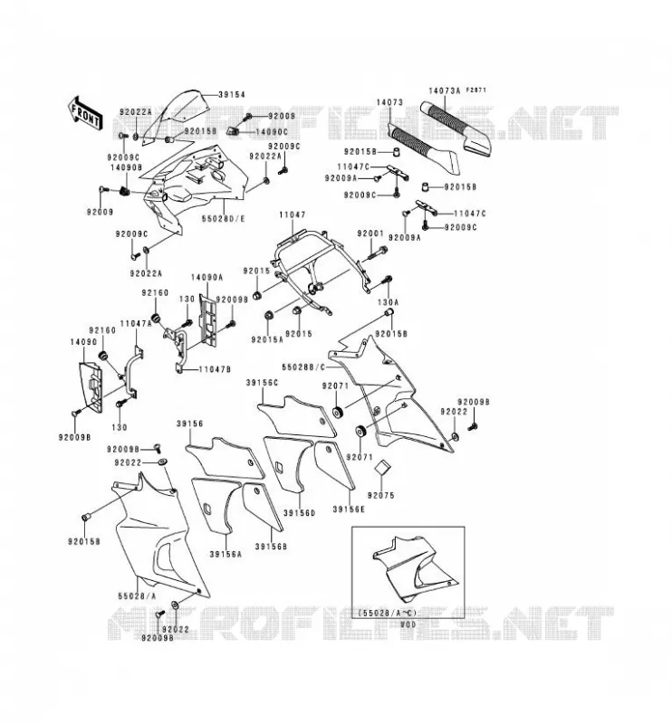 COWLING Kawasaki MOTOS 500 2000 KLE500  KLE500-A10