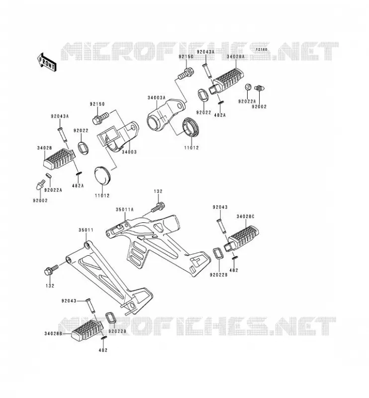 FOOTREST Kawasaki MOTOS 500 2000 KLE500  KLE500-A10