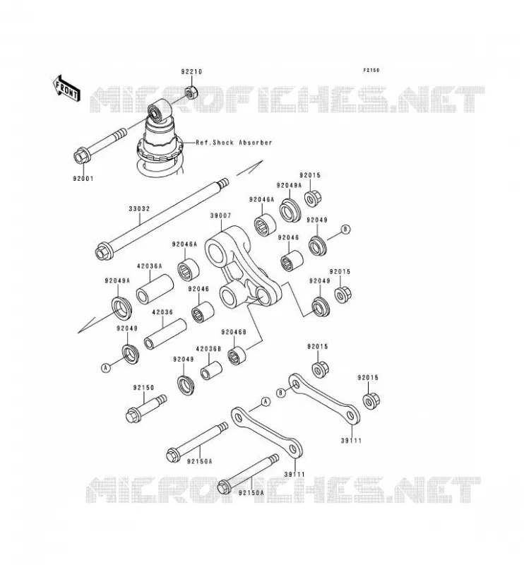 SUSPENSION Kawasaki MOTOS 500 2000 KLE500  KLE500-A10