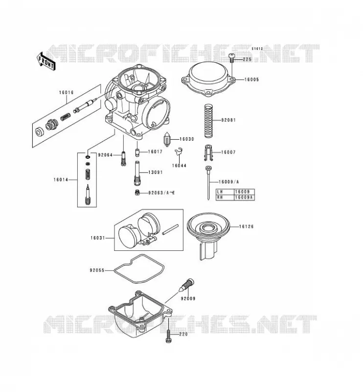 CARBURETOR PARTS Kawasaki MOTOS 500 2000 KLE500  KLE500-A10