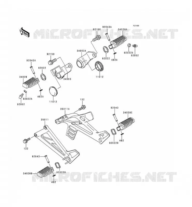FOOTREST Kawasaki MOTOS 500 2000 KLE500  KLE500-A10