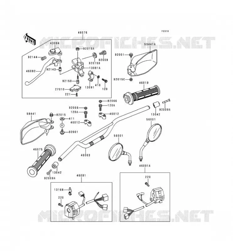 HANDLEBAR Kawasaki MOTOS 500 2000 KLE500  KLE500-A10