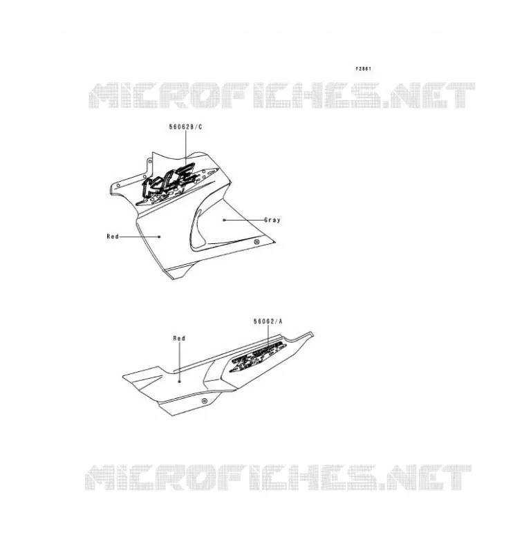 STICKER(RED/GRAY) Kawasaki MOTOS 500 2000 KLE500  KLE500-A10