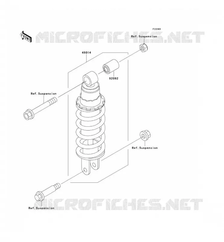 SUSPENSION - SHOCK ABSORBER Kawasaki MOTOS 500 2001 KLE500  KLE500-A11