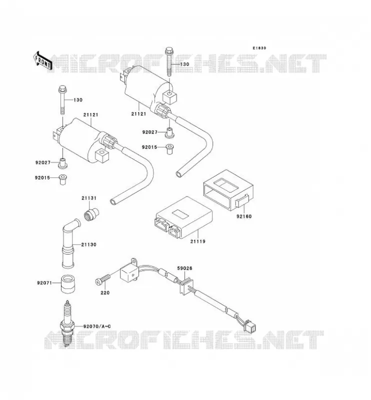 IGNITION SYSTEM Kawasaki MOTOS 500 2002 KLE500  KLE500-A12
