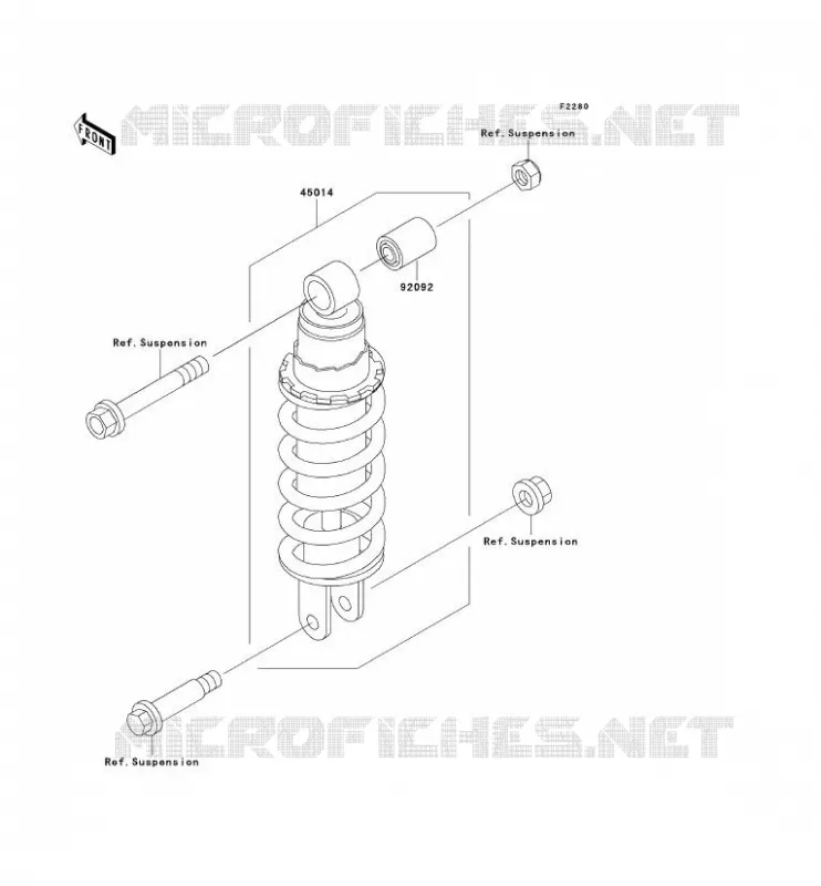SUSPENSION - SHOCK ABSORBER Kawasaki MOTOS 500 2002 KLE500  KLE500-A12