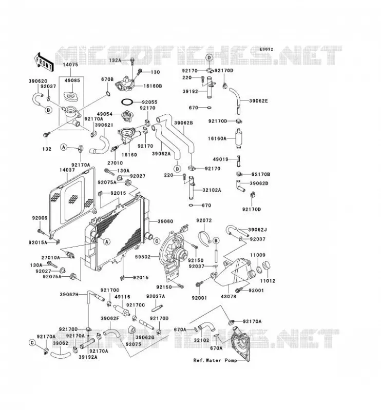 RADIATOR Kawasaki MOTOS 500 2002 KLE500  KLE500-A12