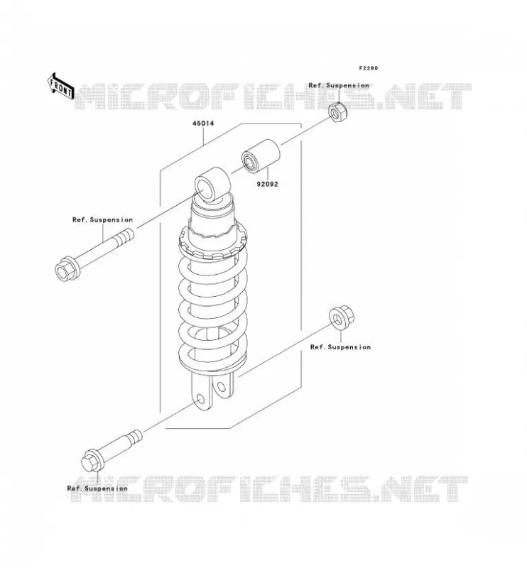 SUSPENSION - SHOCK ABSORBER Kawasaki MOTOS 500 2003 KLE500  KLE500-A13