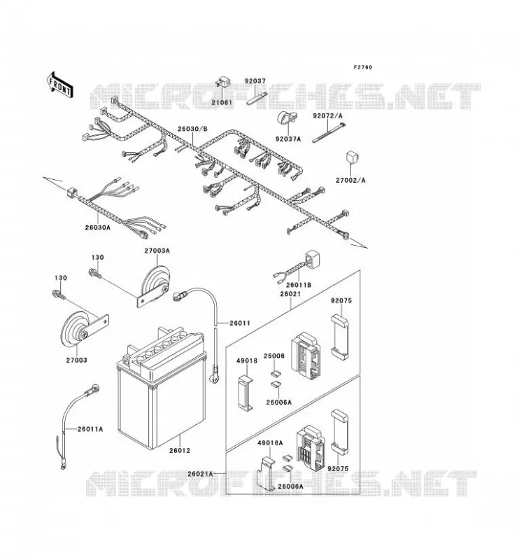 CHASSIS ELECTRICAL EQUIPMENT Kawasaki MOTOS 500 1992 KLE500  KLE500-A2