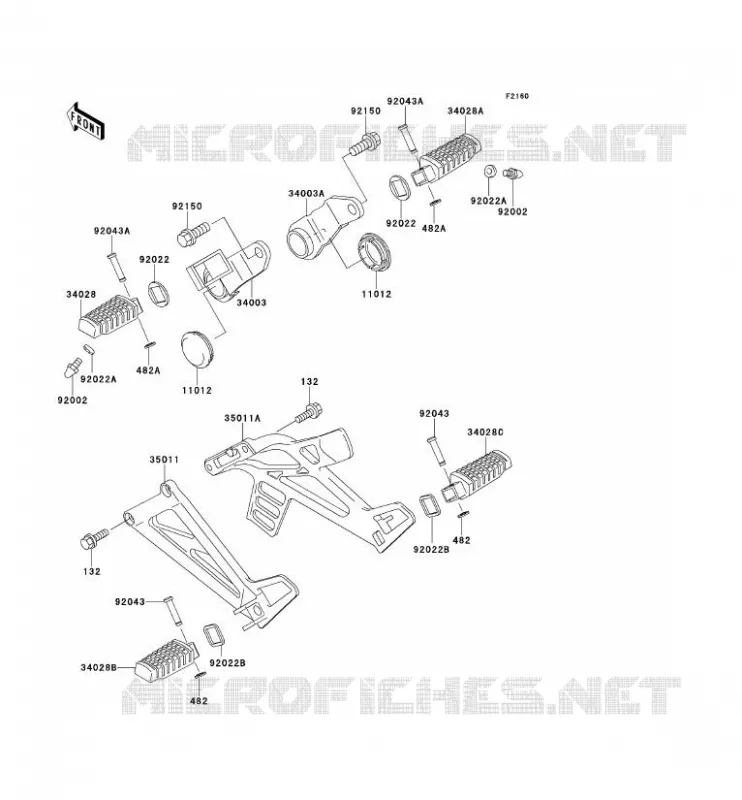 FOOTREST Kawasaki MOTOS 500 1992 KLE500  KLE500-A2