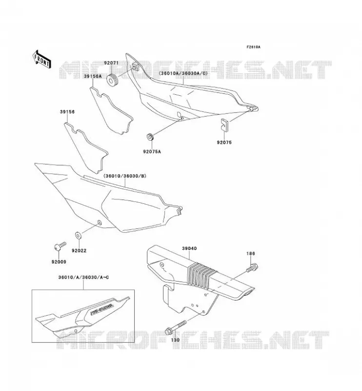 SIDE COVERS - CHAIN COVER Kawasaki MOTOS 500 1992 KLE500  KLE500-A2
