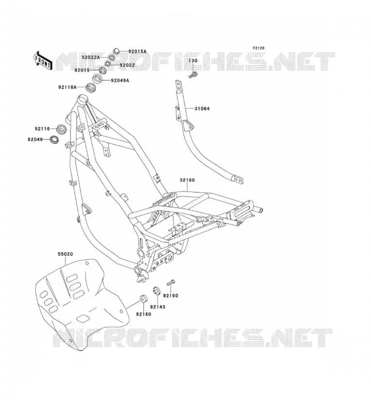 CHASSIS Kawasaki MOTOS 500 1993 KLE500  KLE500-A3
