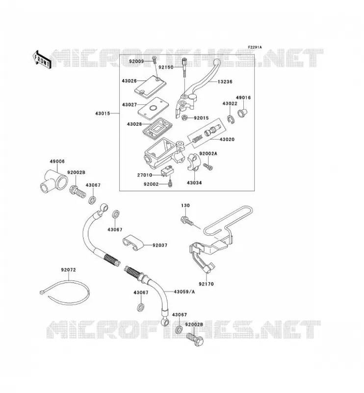 FRONT MASTER CYLINDER Kawasaki MOTOS 500 1994 KLE500  KLE500-A4