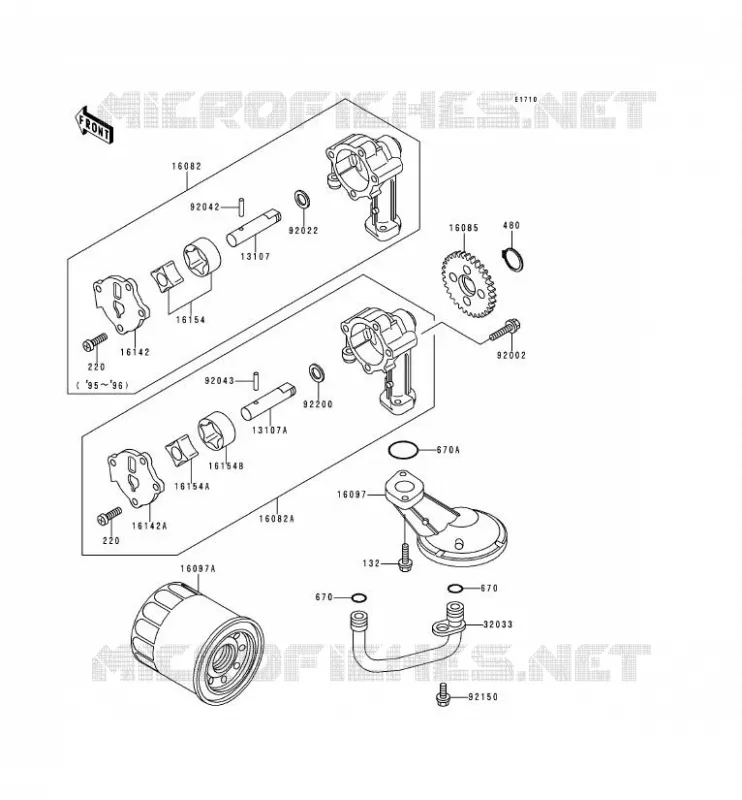 OIL PUMP Kawasaki MOTOS 500 1995 KLE500  KLE500-A5