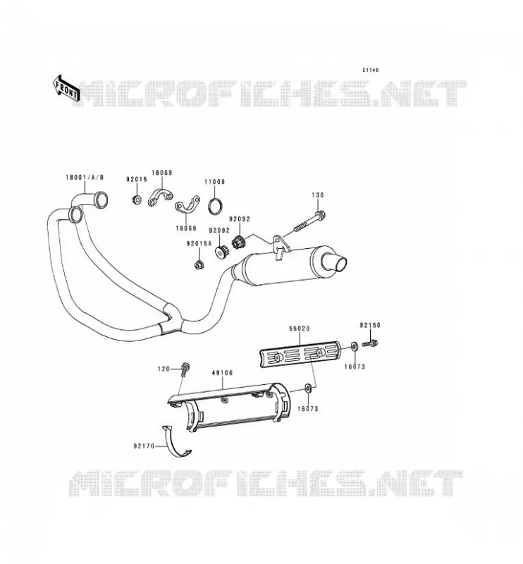 EXHAUST Kawasaki MOTOS 500 1995 KLE500  KLE500-A5