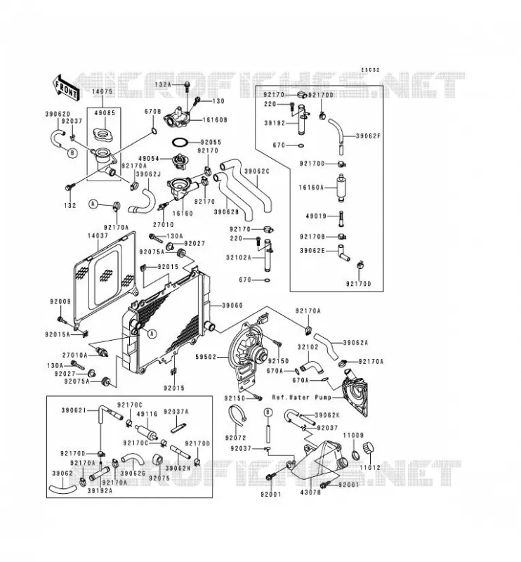 RADIATOR Kawasaki MOTOS 500 1996 KLE500  KLE500-A6