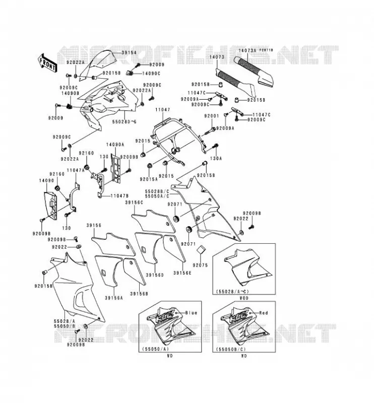 COWLING Kawasaki MOTOS 500 1997 KLE500  KLE500-A7