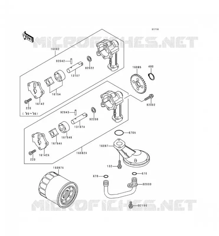 OIL PUMP Kawasaki MOTOS 500 1997 KLE500  KLE500-A7