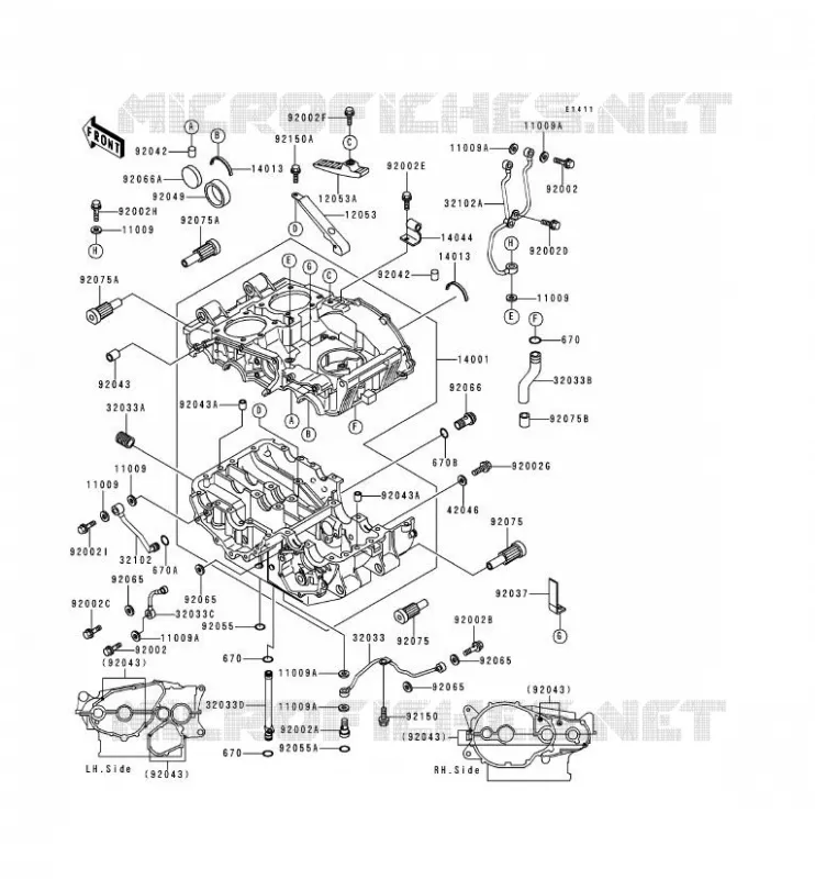 CRANKCASE(S) Kawasaki MOTOS 500 1999 KLE500  KLE500-A9