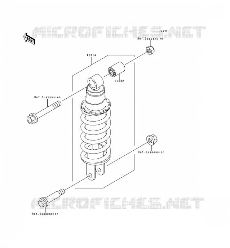 SUSPENSION - SHOCK ABSORBER Kawasaki MOTOS 500 1999 KLE500  KLE500-A9