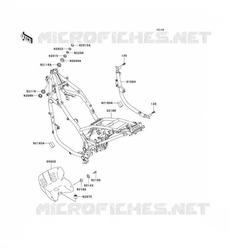 CHASSIS Kawasaki MOTOS 500 2005 KLE500  KLE500-B1P