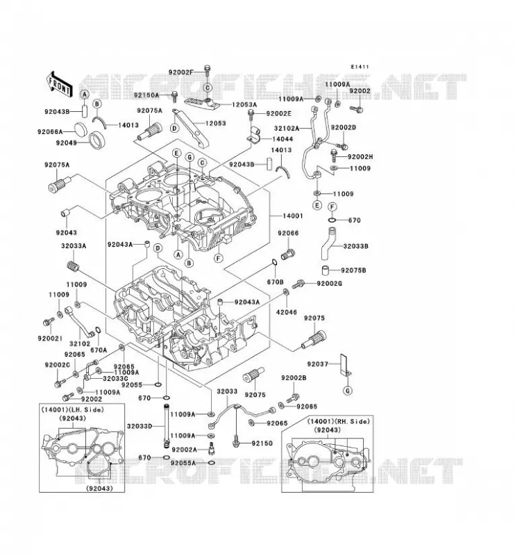 CRANKCASE(S) Kawasaki MOTOS 500 2005 KLE500  KLE500-B1P