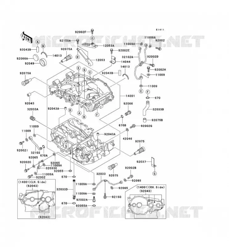 CRANKCASE(S) Kawasaki MOTOS 500 2006 KLE500  KLE500B6F