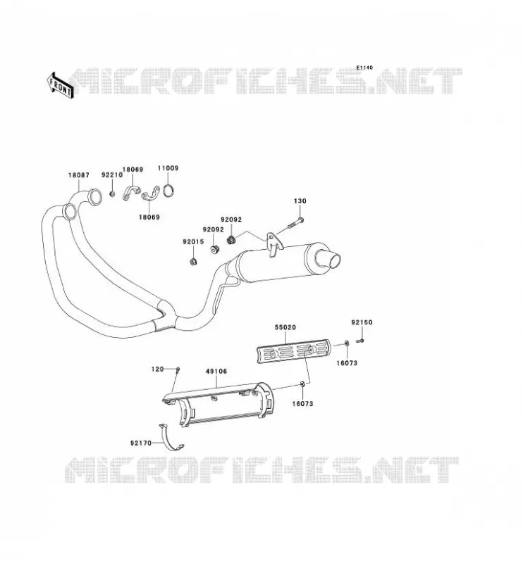 EXHAUST Kawasaki MOTOS 500 2006 KLE500  KLE500B6F